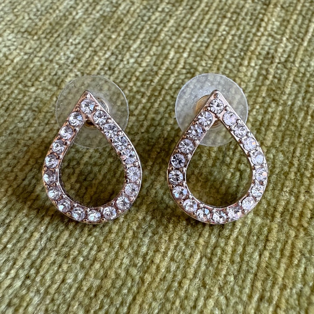 Gold and Diamond Teardrop Earrings